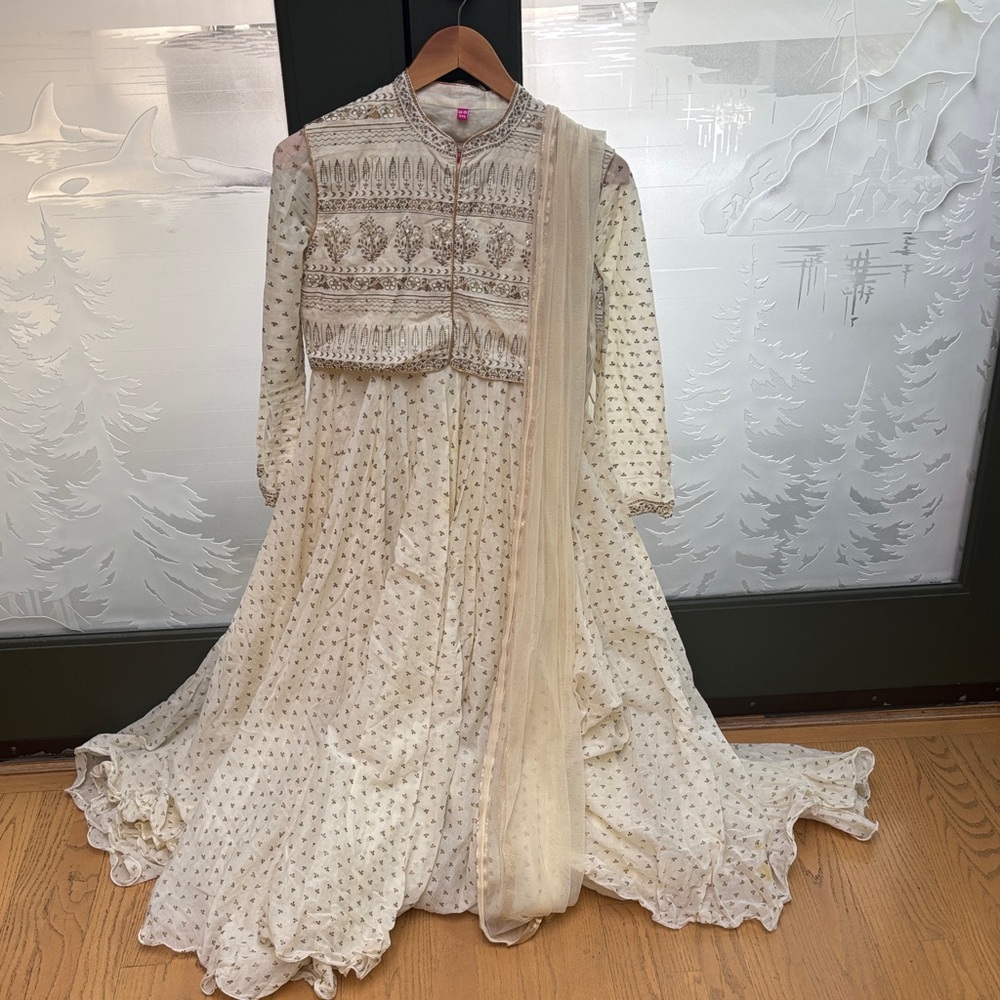 Biba Cream and Gold Kids Formal Dress